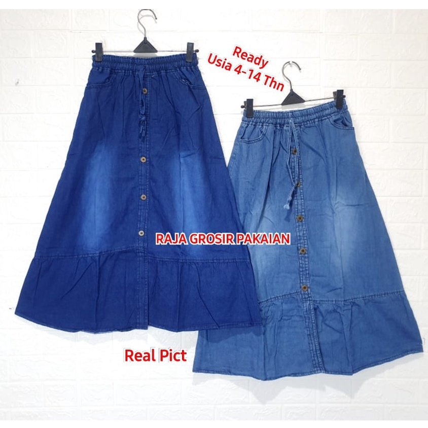 Rok Jeans Anak Rempel Variasi Kancing Usia 4-14 Thn / Rok Jeans Anak Premium