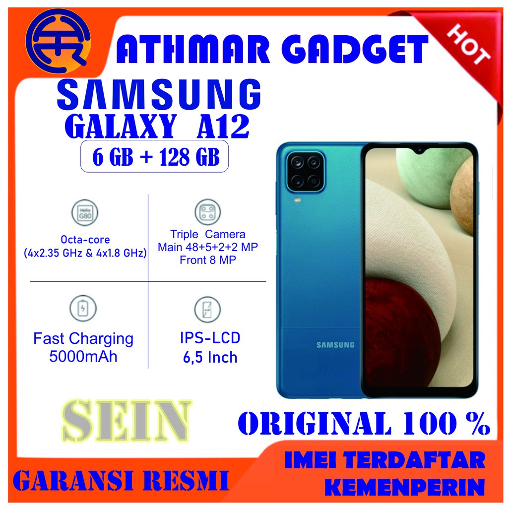Samsung Galaxy A12 Ram 4 / 6 Gb Internal 128 Gb Garansi Resmi SEIN