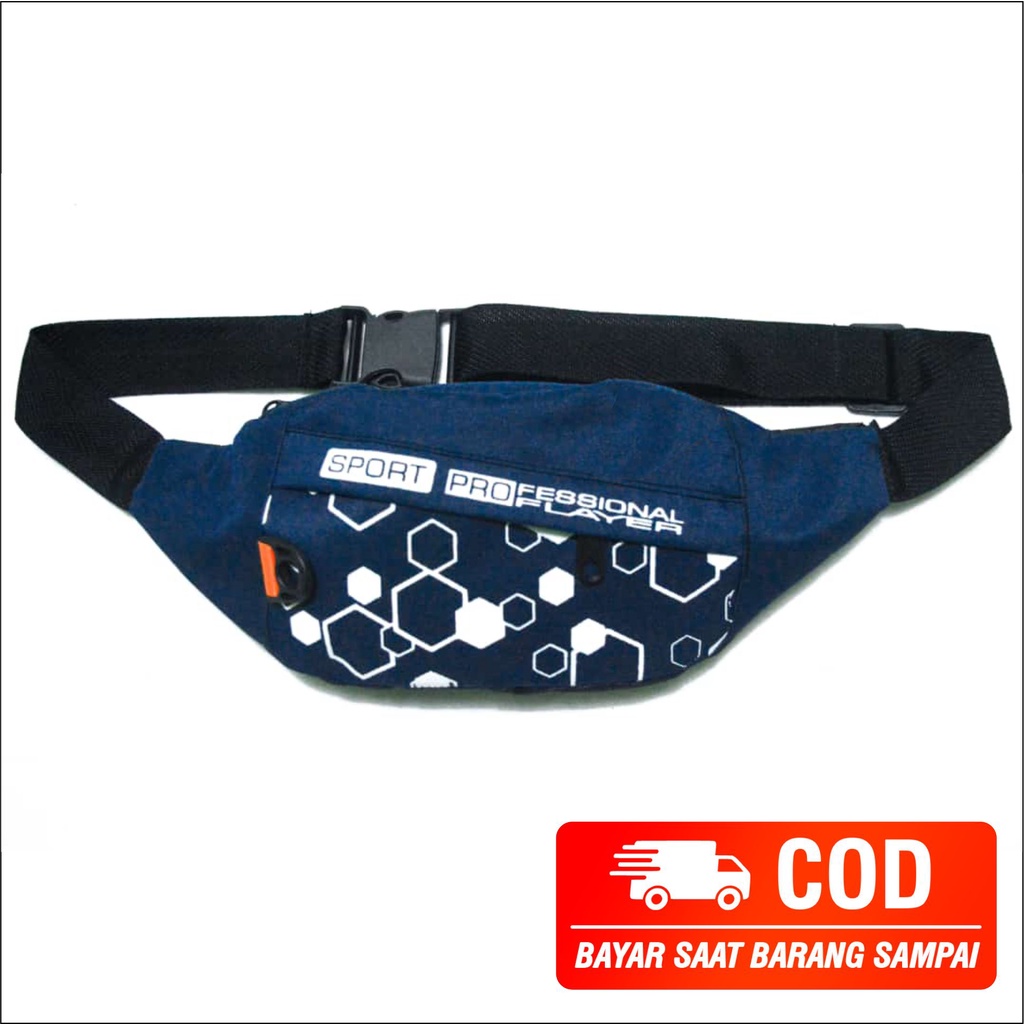 Pege 8830 - Tas Pinggang Waistbag Pria Motif Sablon Abstrak Distro Selempang Bahu Cowok