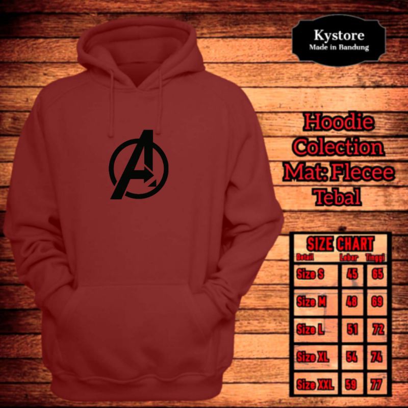 jaket hoodie logo avanger