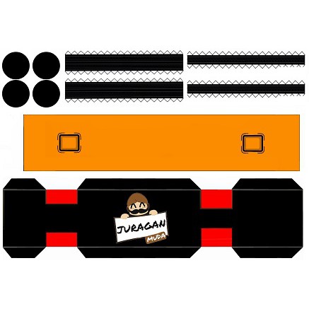 DIY Miniatur Bus Agam Tungga Jaya Orange Skala 30 Papercraft