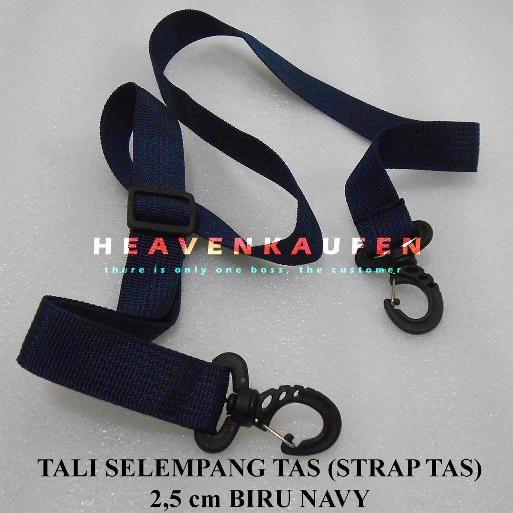 Tali Tas Selempang Tas Strap Tas Pria Lebar 2,5 cm Warna Biru Navy (Dongker)
