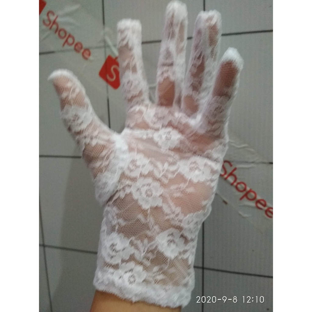 SR19 Sarung tangan pesta gloves bridal renda pengantin renda