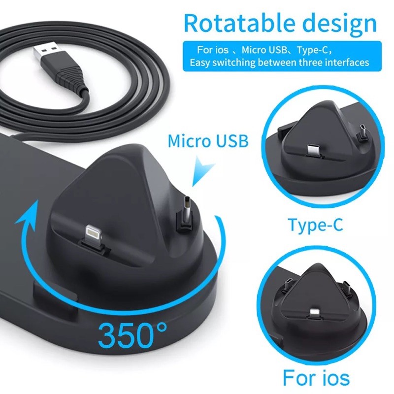 ELAVO 6 in 1 wireless charging Dock handphone 10W HP iphone 8 X XR XS 11 12 13 Pro max Mini  FAST Charging samsung s6 s7 s20 s10 note 8 9 10 apple watch 2 3 4 5 6 airpods 1 2 charger