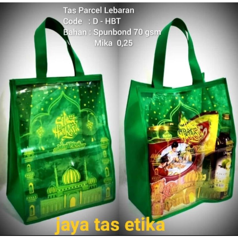 tas parcel godiebag lebaran idul Fitri cover mika spunbond