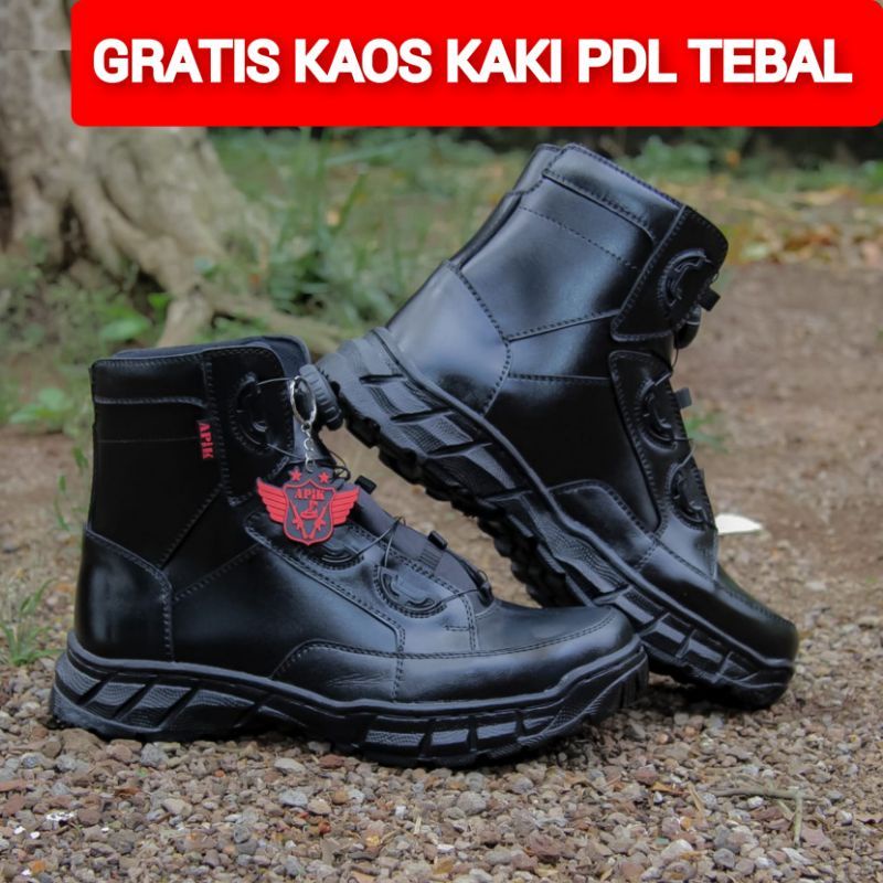 Sepatu Lantas RIDING Kulit Sapi Asli Merk APIK Bahan Kulit Sapi Asli