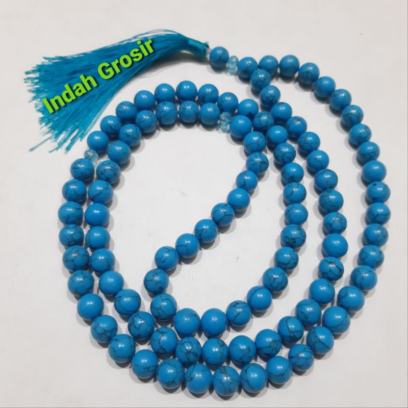 TASBIH BATU PIRUS BIRU 10MM 99BUTIR