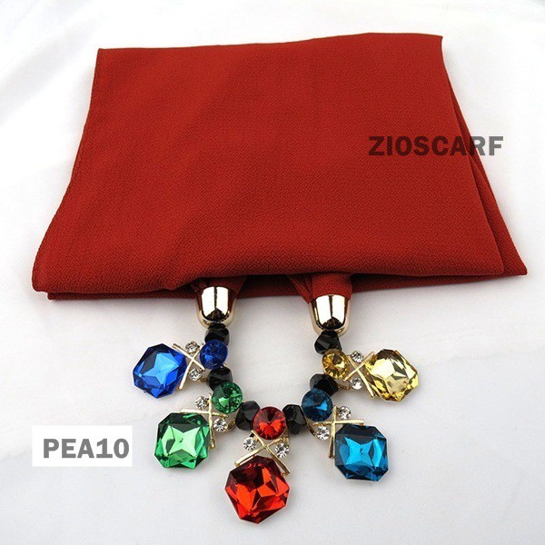 SCARF TASSEL Pashmina Instant Premium Import PEA | Pendant Scarf | Syal Kalung b