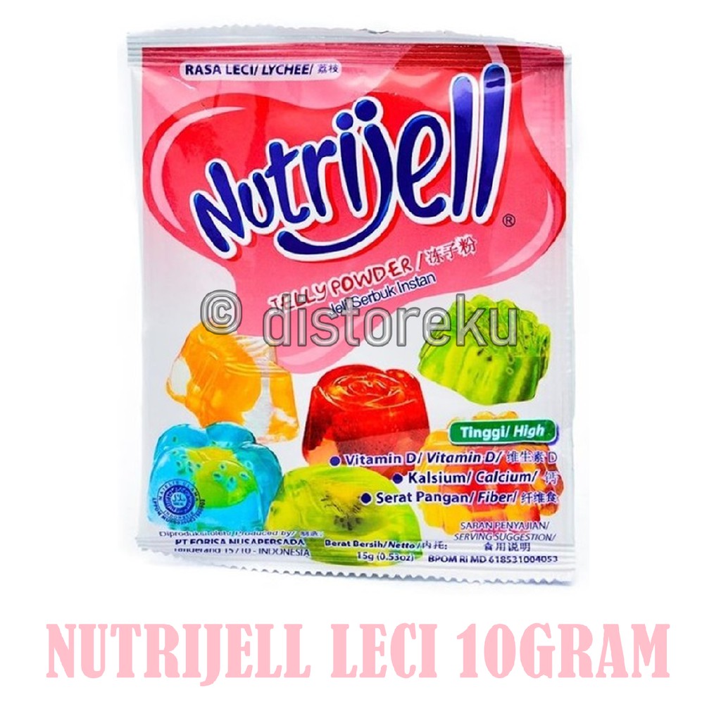 Nutrijel agar&quot; Jelly Powder Nutrijell ekonomis Rasa leci lychee 10 gr