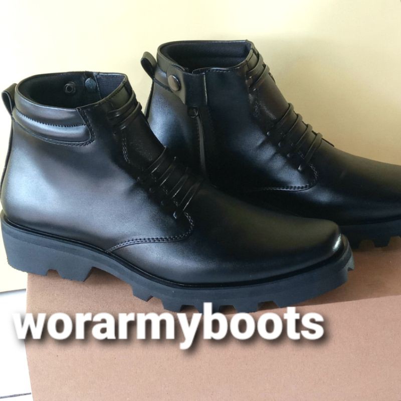 Sepatu PDH Dinas Terbaru PDH Radial Kulit Sapi dob  size 39 sampai 47 by Wor Army Boots