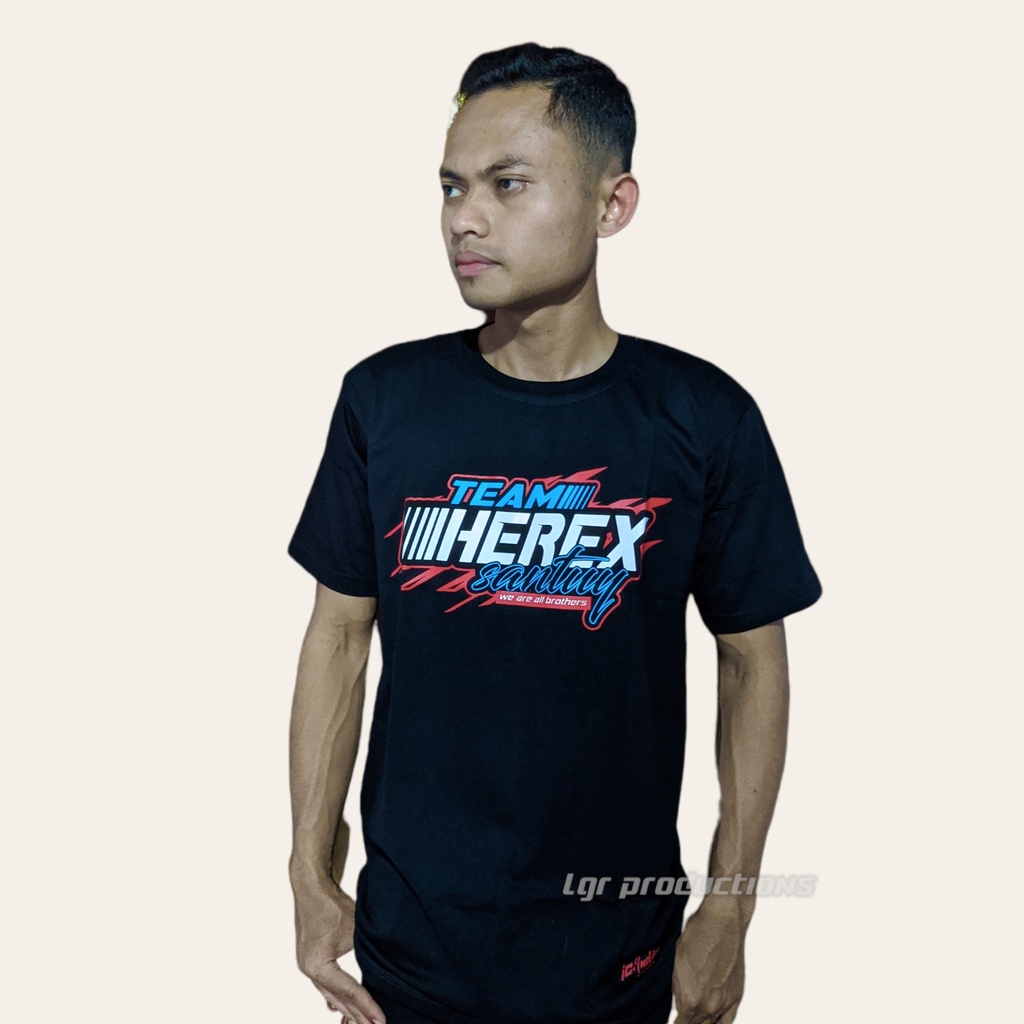 (Bayar ditempat) Kaos herex santuy design baru  herex team ceria 1200m