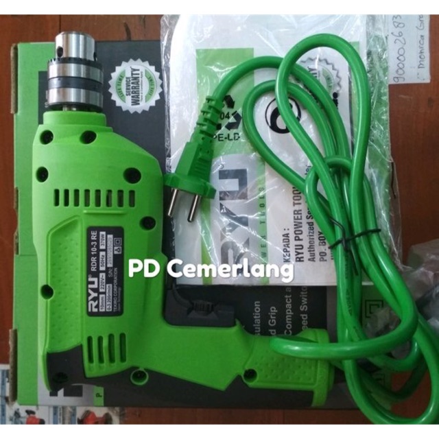 Bor tangan listrik 10 mm RYU