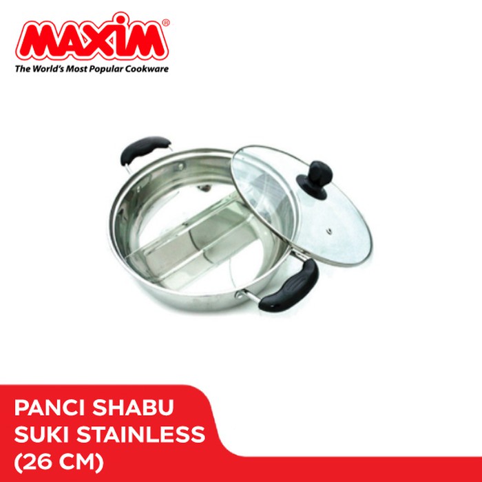 Maxim Panci Shabu Suki Pan 26 cm + Tutup Kaca - SSP 184