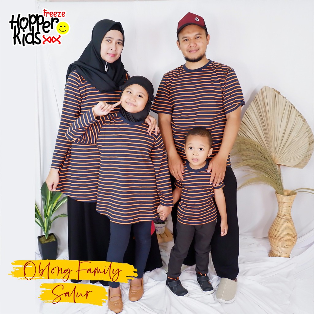 Kaos Family Couple Hopperkids Salur Navy Orange