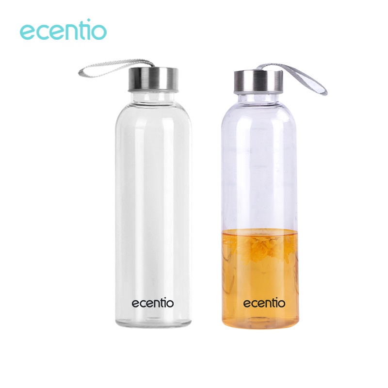 ecentio &amp; FOODI 500ml botol Minum bpa free/tempat Minum Portable/bottle Minum/Botol air bening polos transparan/penyimpanan