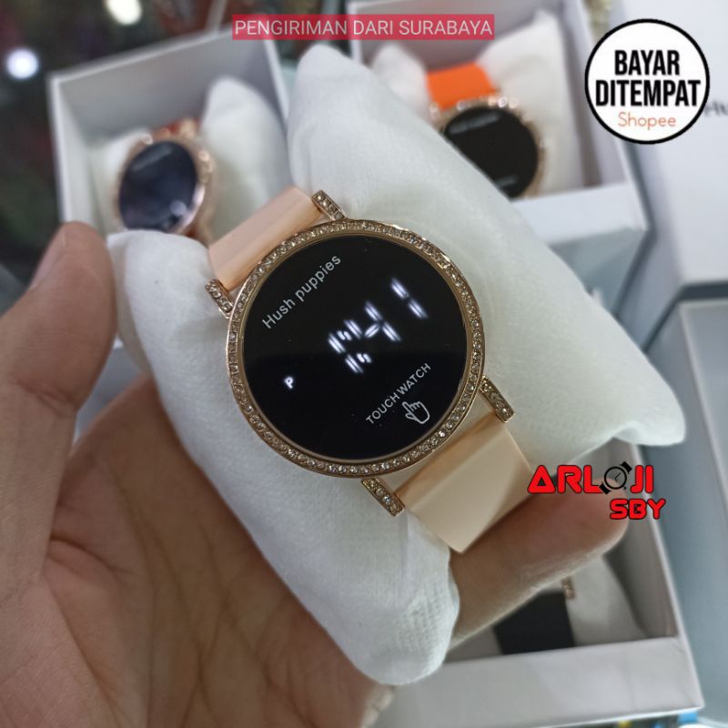 JAM TANGAN WANITA HUSH PUPPIES TOUCH HP 6110 SS LED TOUCH