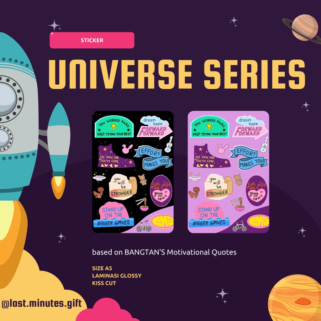 

Sticker BTS "Universe Series" Fanmade bangtan borahae merchandise by Last Minutes Gift