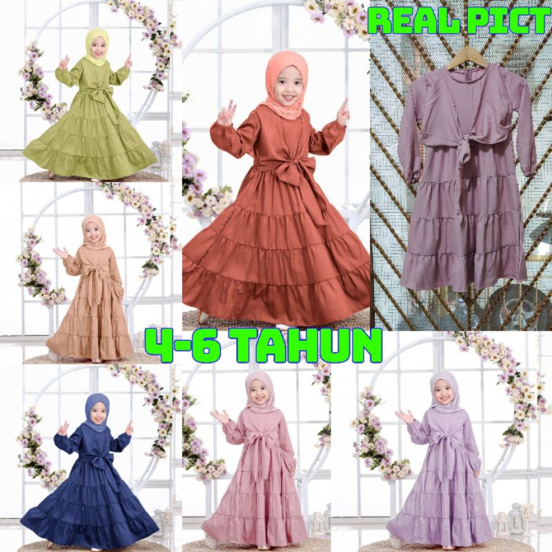 JVIN COLLECTION - BAJU GAMIS ANAK PEREMPUAN 4 5 6 FASHION GAMIS ANAK ZETTA KID 6 WARNA UK