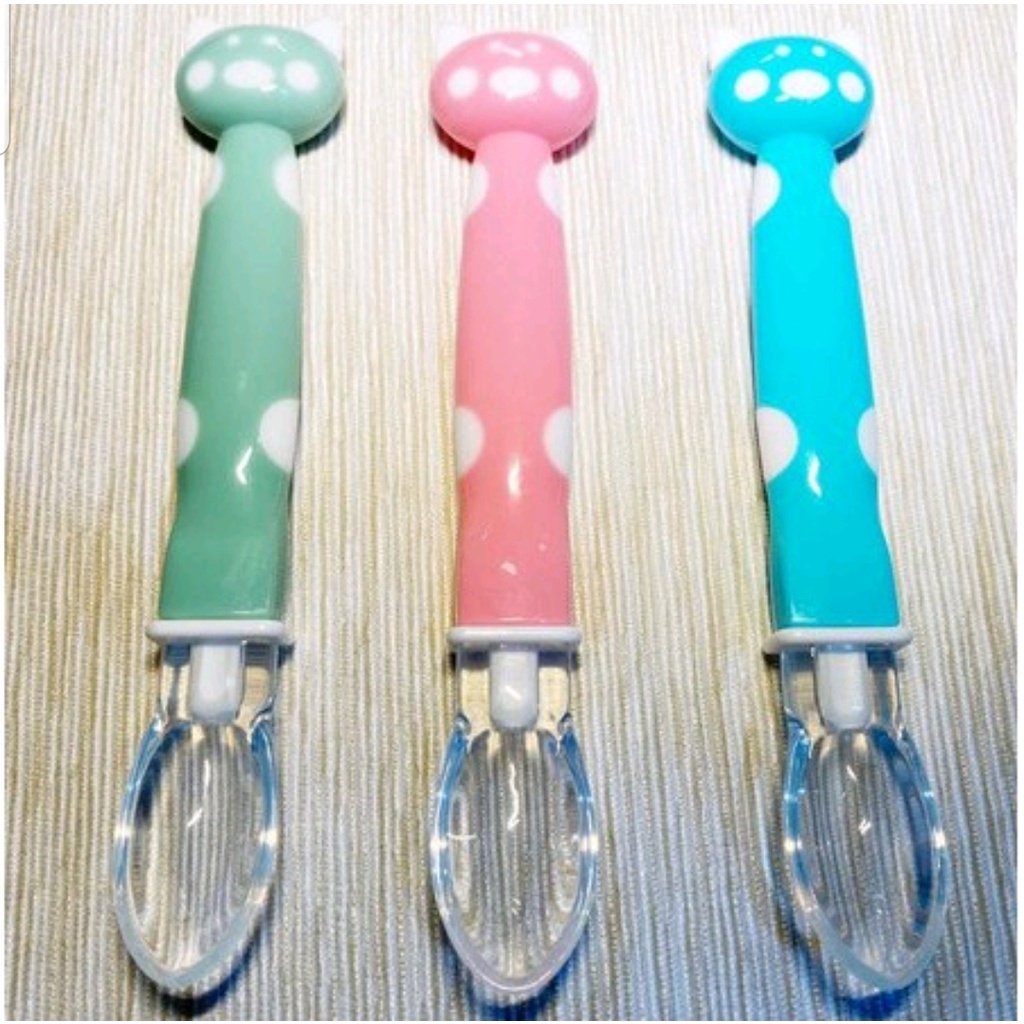 SENDOK MAKAN BAYI SILICONE TAHAN PANAS / SENDOK BAYI KARTUN LUCU BABY SAFETY SPOON - BD