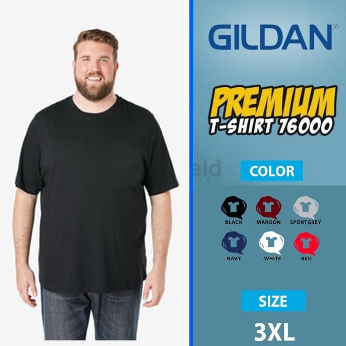 KAOS POLOS GILDAN 76000 Premium Cotton ( SIZE XXXL )