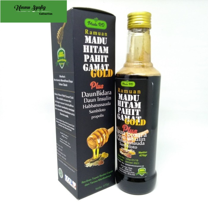 

Madu Hitam Pahit Gamat Gold (Emas) Plus Bidara