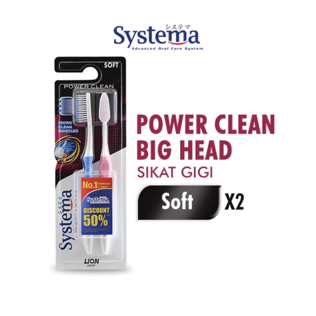 Systema Sikat Gigi Power Clean Big Isi 2 Pcs