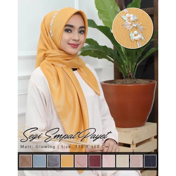 JILBAB SEGI EMPAT SHINAR PAYET MUTIARA / KERUDUNG PESTA SHINAR PAYET MUTIARA TERMURAH-4