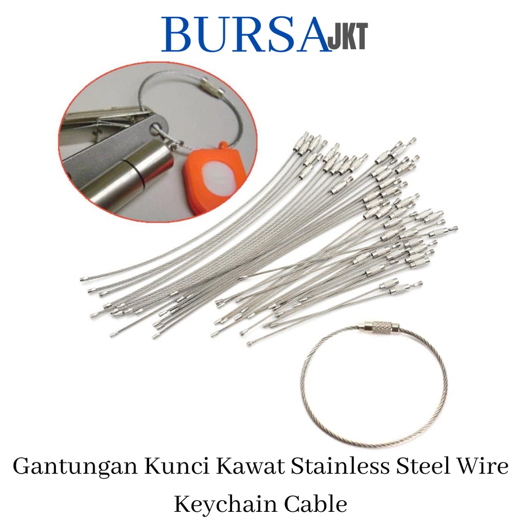 Gantungan Kunci Kawat Stainless Steel Wire Keychain Cable EDC