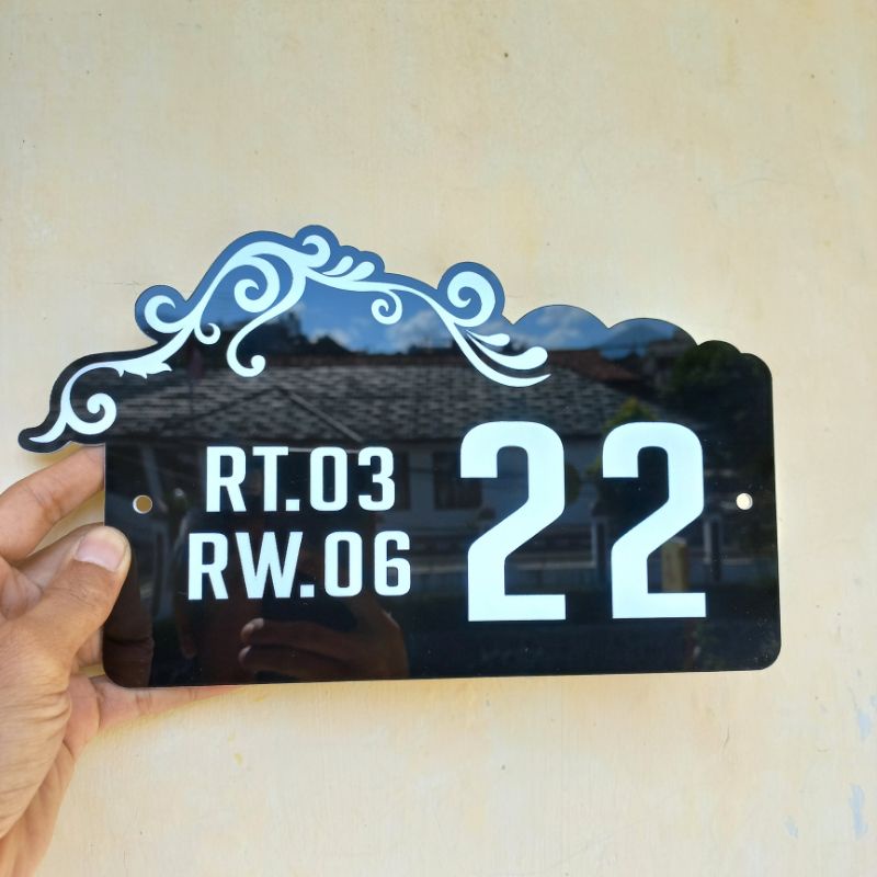 MURAH MERIAH !! PAPAN NOMOR RUMAH 25 x 15 cm / BAHAN ACRYLIC / LASER CUTTING