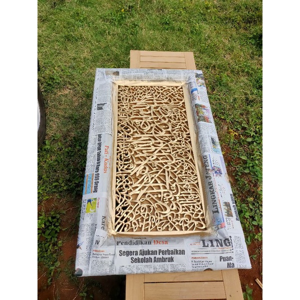 kaligrafi dinding ruang tamu