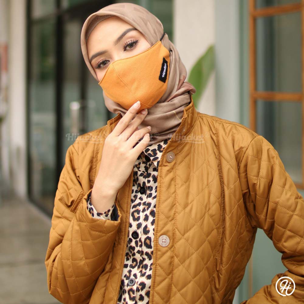 Hijacket Masker Kain Wanita Cewek Pria Cowok Tali Karet Elastis Hijab Friendly Cwe Headloop Hijaket-3
