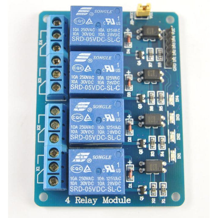 Jual 5V 4 Channel Relay Module Blue PCB | Shopee Indonesia