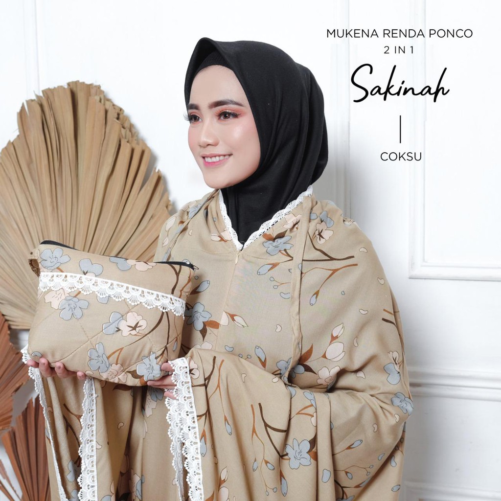MUKENA BALI TASIK - MUKENA DEWASA RENDA PONCO 2 IN 1 SAKINAH