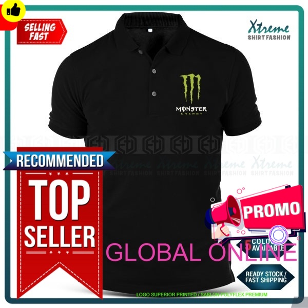 ⭐️⭐️⭐️⭐️⭐️POLO LOGO SABLON Polo T Shirt  Monster Energy Yamaha Racing MotoGP SWBK Baju Casual Cotton