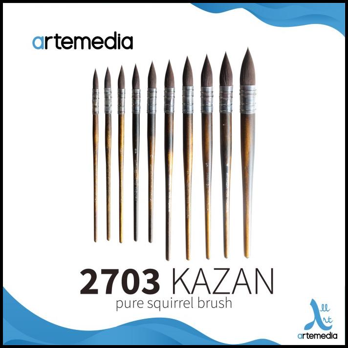 

Kuas Lukis Artemedia 2703 Round Squirrel Kazan-M Brush Short Handle