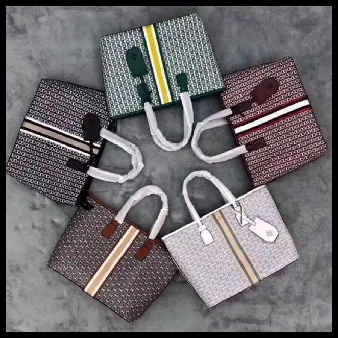 Bag Canvas - Tas Wanita Original Tory Burch Tote Bag Gemini Link Canvas Small