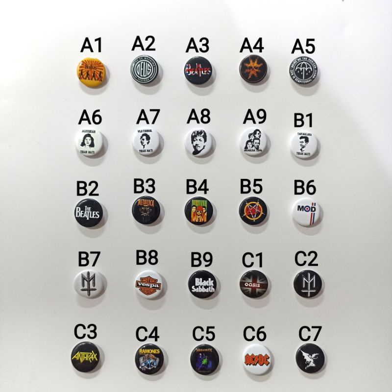 [ RANDOM pin pack isi 24pcs Best Seller ] Pin button mini musik / band kemasan pack best seller terlaris.