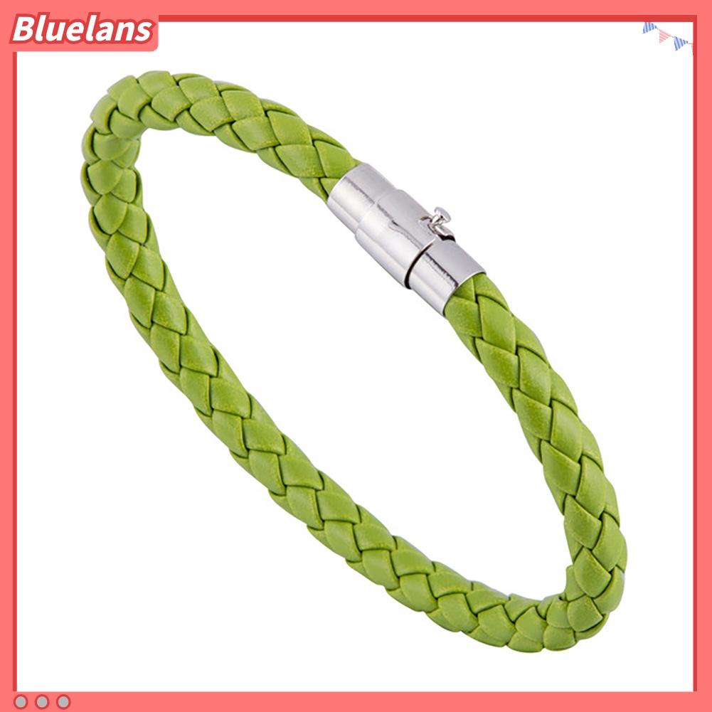 Bluelans Women Fashion Leather Rope Braided Buckle Bracelet Bangle Wrap Jewelry Gift