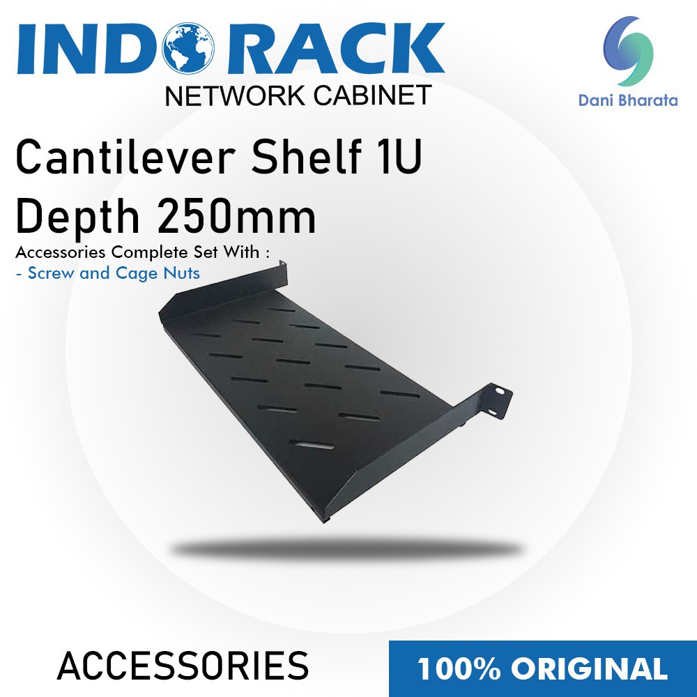 Indorack Accessories Cantilever Shelf 1U Depth 250mm