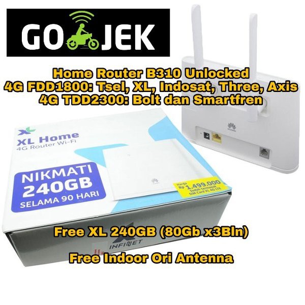 Home Router Huawei 4G B310 FDD1800 TDD2300 FREE XL GO HOME 240 GB Ante CO1347 CN Comp