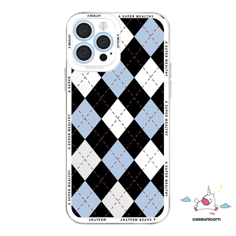 Soft TPU Case Realme C55 10 Pro C33 C35 C25s C12 C31 C21Y C12 C25 C25Y C20 C3 C17 C21 C1 C15 C20A 6i 8i 5 9i 8 9 8pro 9pro 10Pro Plus 5s Hitam Biru Diamond Grid Pattern Covern