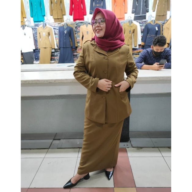 seragam pemda rok A baju pemda guru ASN PNS seragam guru keki tua seragam PNS wanita baju Pemda wanita PNS baru rok A baju seragam jas pemds