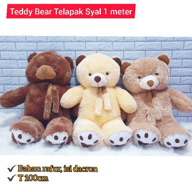 Boneka teddy bear syal telapak 1 meter PREMIUM