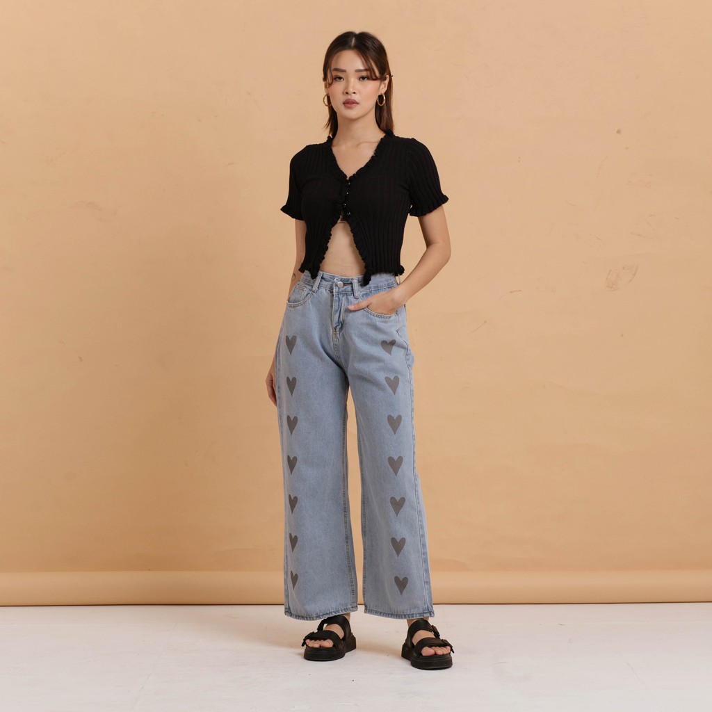 VIERLIN - Jeans 8809 - HIGHWAIST BAGGY JEANS LOVE