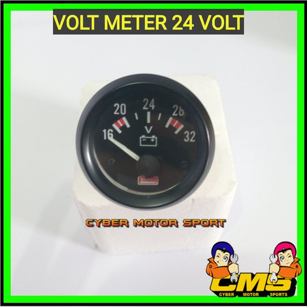 Volt meter 24 volt . indikator voltase aki 24v . gauge volt meter