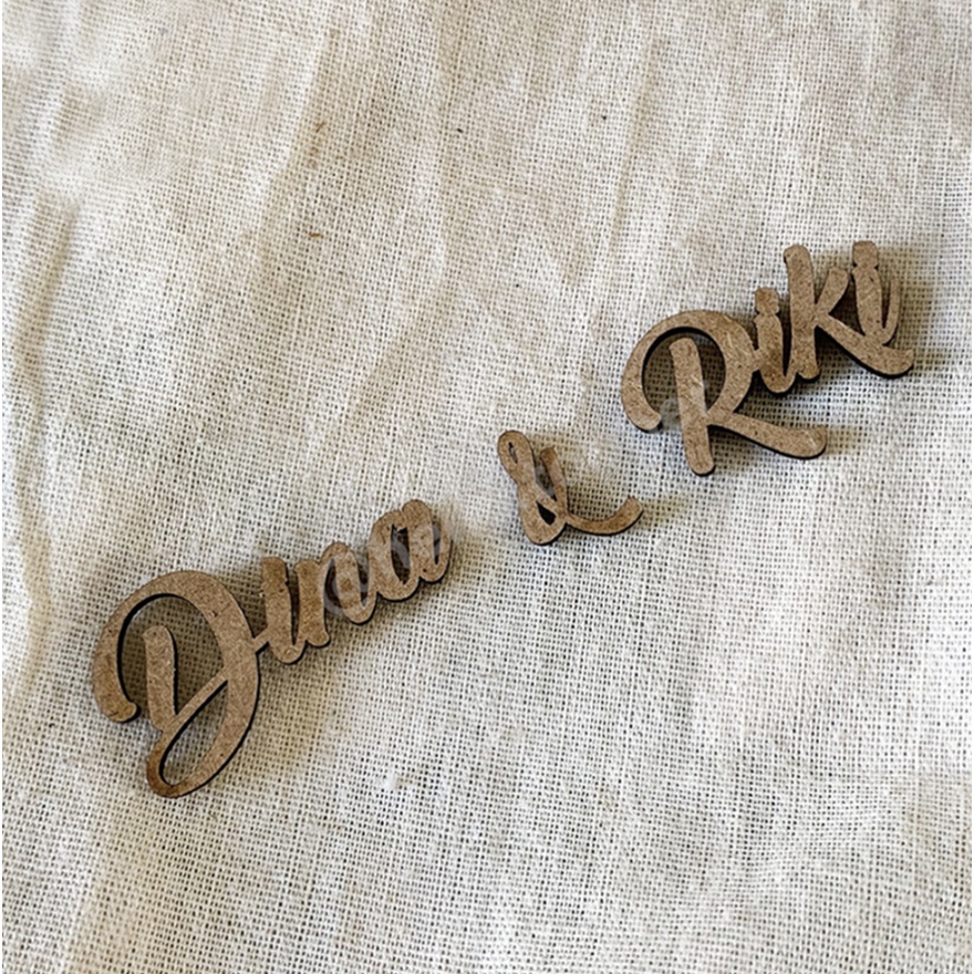 Custom Nama Chipboard Kayu MDF | Ukiran Nama Box Mahar Frame Mahar