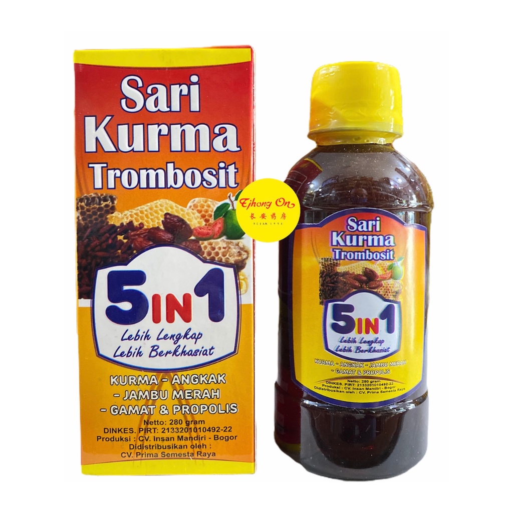 

Sari Kurma Trombosit 5 in 1 Kurma Angkak Jambu Merah Gamat Propolis Isi 280gr