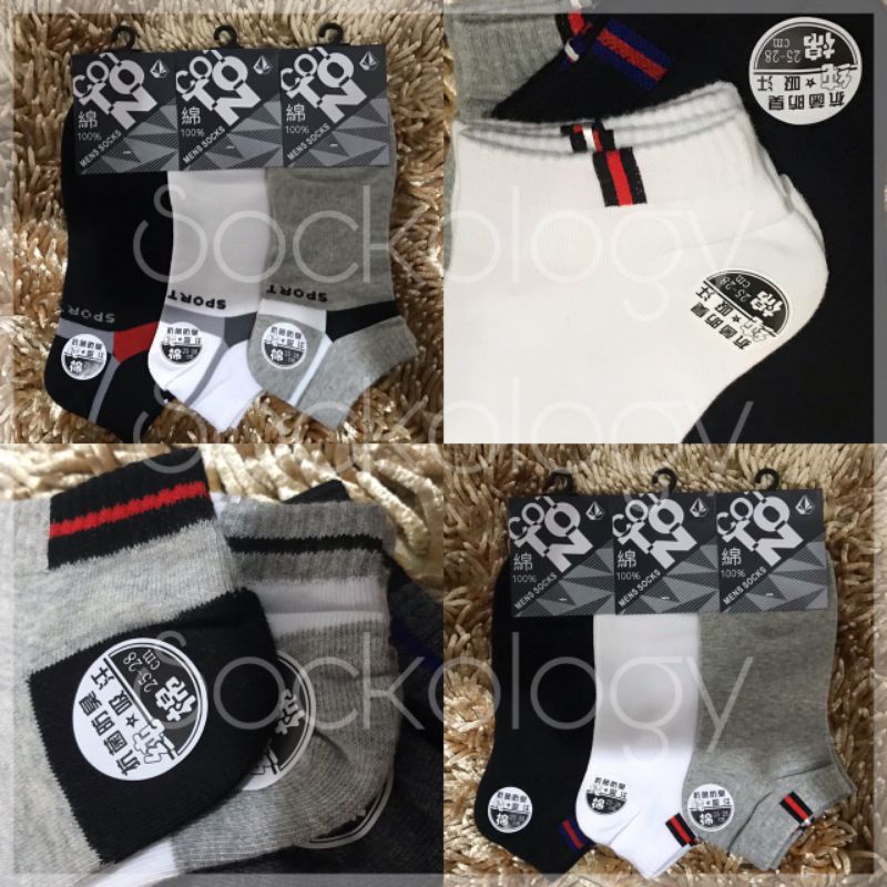 (Min 3pcs @13.000) Kaos kaki mata kaki murah Cotton mens sock