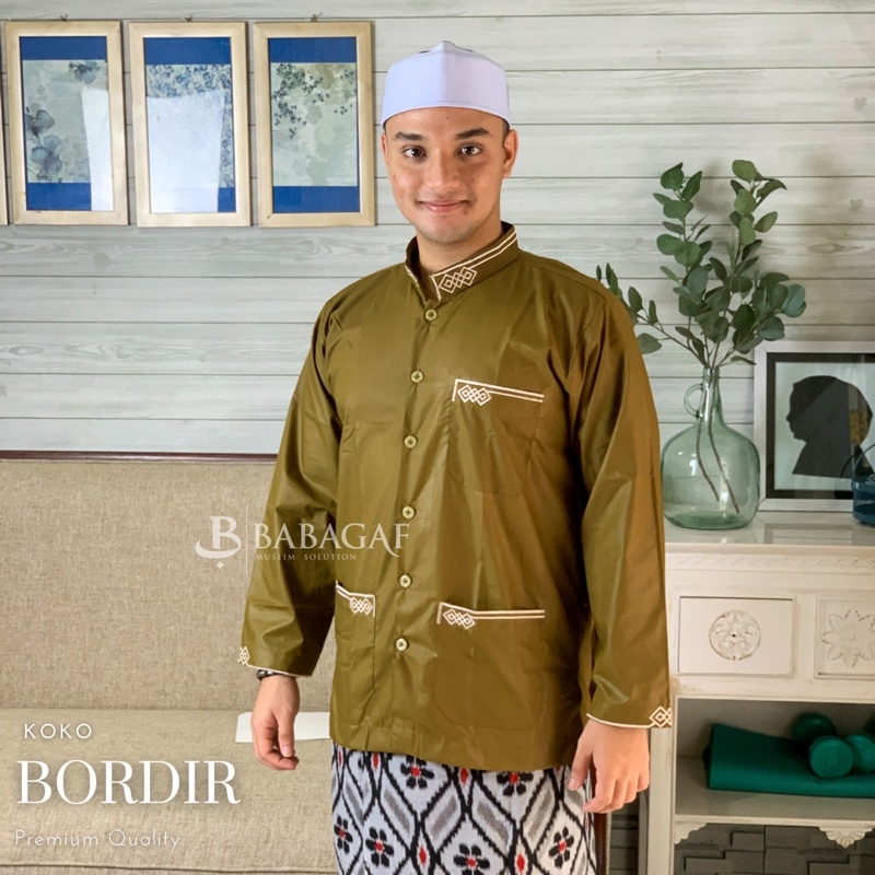 Koko Bordir Babagaf Premium Lengan Panjang Pria Dewasa