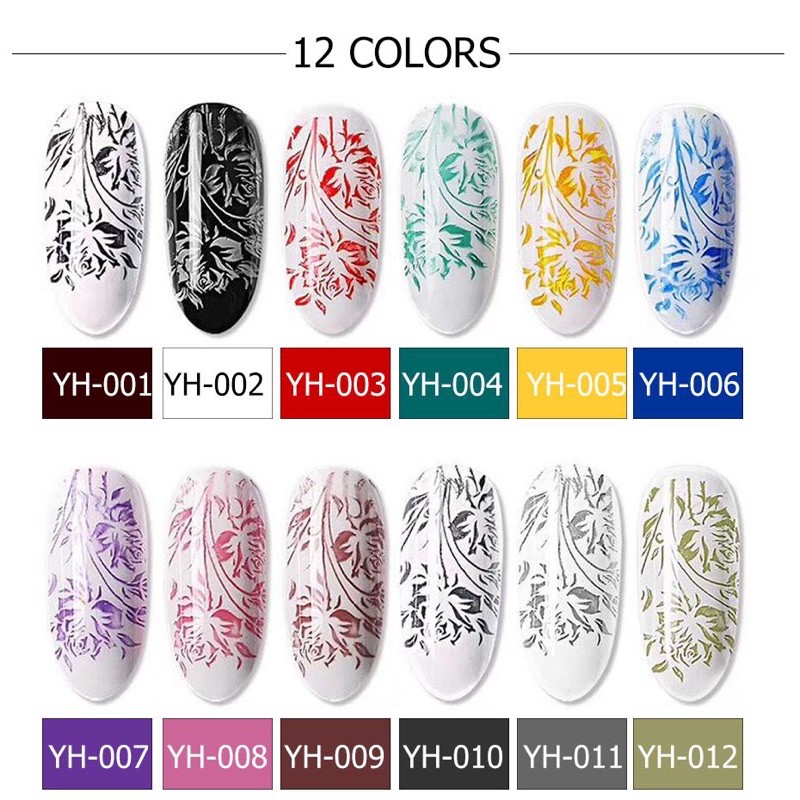 STAMPING GEL COLOR 12 warna / color stamping gel stamp gel plat cat stamping gel jelly